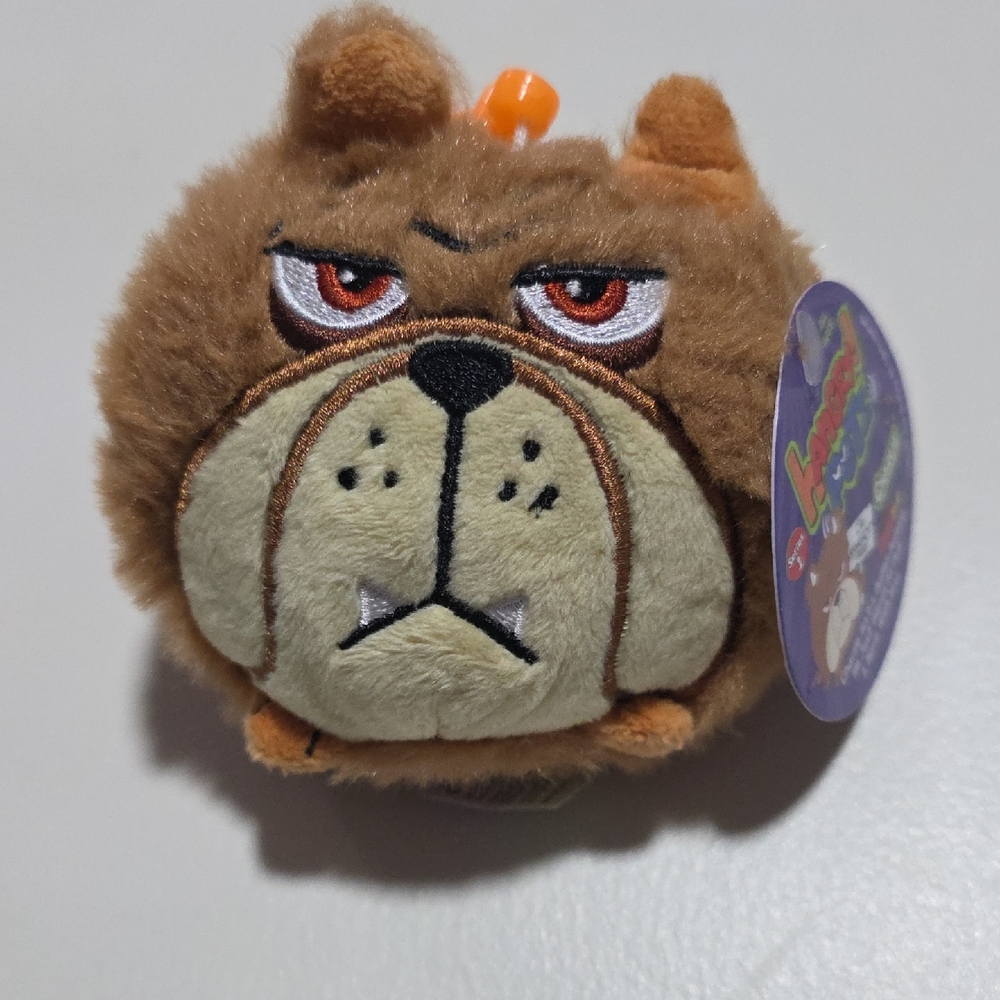 Hangry! Petz "Charlie" Plush with Clip Series 1 Light Brown 4" Bulldog.